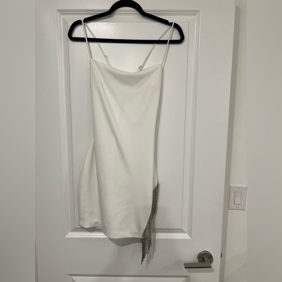 White mini dress with fringe sparkly detailing - Picture 1 of 2